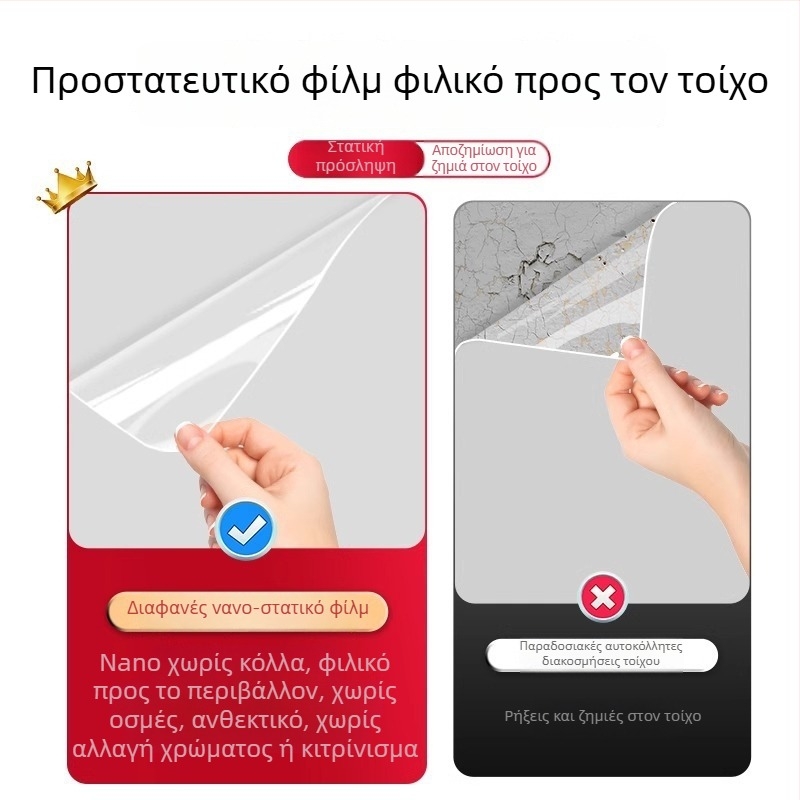 Διαφανές PVC προστατευτικό φιλμ τοίχου για βαφή λατέξ, αντιστατικό, αδιάβροχο, αντιβακτηριακό, ανθεκτικό στην υγρασία