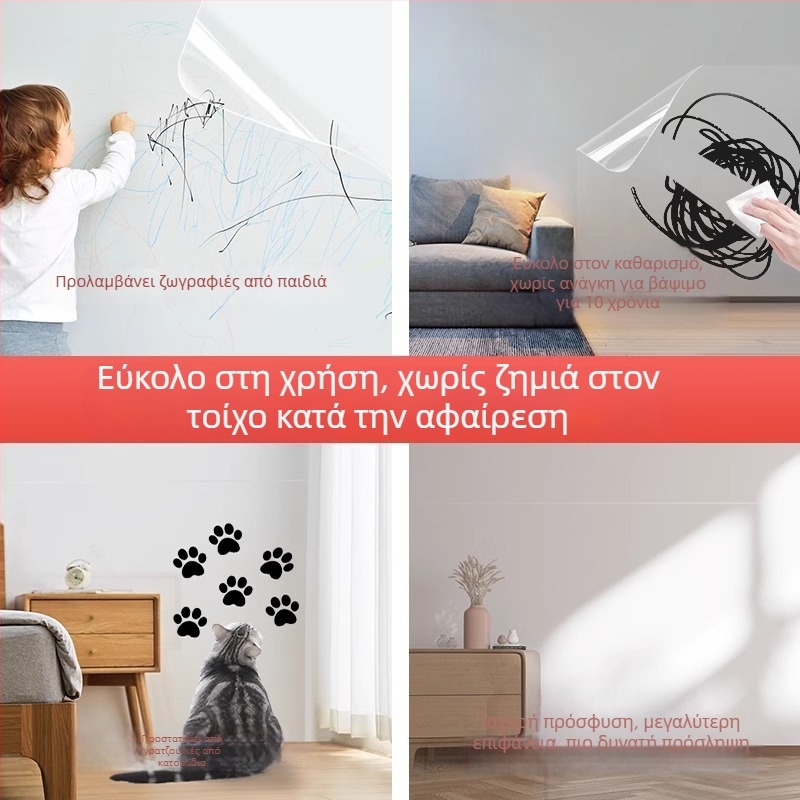 Διαφανές PVC προστατευτικό φιλμ τοίχου για βαφή λατέξ, αντιστατικό, αδιάβροχο, αντιβακτηριακό, ανθεκτικό στην υγρασία