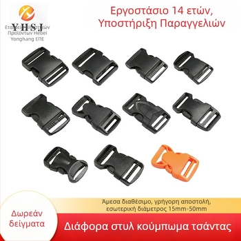 Ρυθμιζόμενη πλαστική αγκράφα POM για σακίδια – αξεσουάρ αποσκευών, Yonghang, ιδιωτική ετικέτα με άδεια