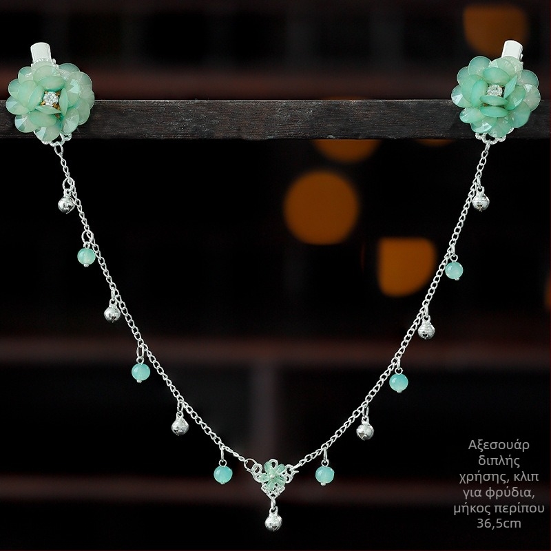 Διακόσμηση μετώπου σε στυλ Hanfu, κράμα, vintage αξεσουάρ μαλλιών με λουλούδι καμέλια, χειροποίητο πλέξιμο, κωδικός A355, Τζίνχαουα