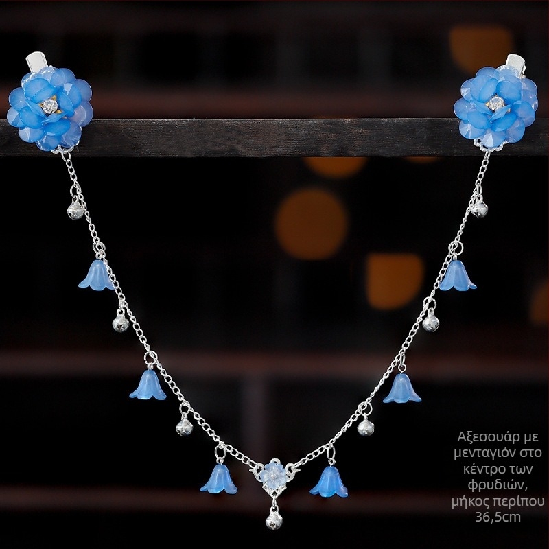 Διακόσμηση μετώπου σε στυλ Hanfu, κράμα, vintage αξεσουάρ μαλλιών με λουλούδι καμέλια, χειροποίητο πλέξιμο, κωδικός A355, Τζίνχαουα