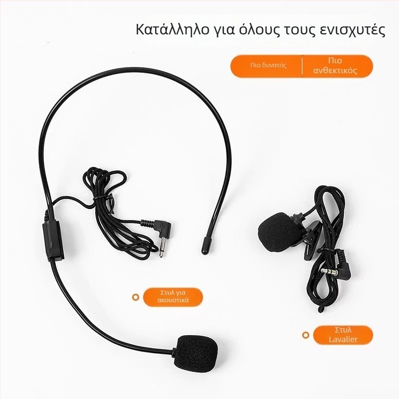 Ενσύρματο μικρόφωνο κεφαλής για δασκάλους, κατάλληλο για διαλέξεις και ζωντανές μεταδόσεις, συνεδριακό μικρόφωνο, χωρίς μπαταρία, με κινητή μονάδα