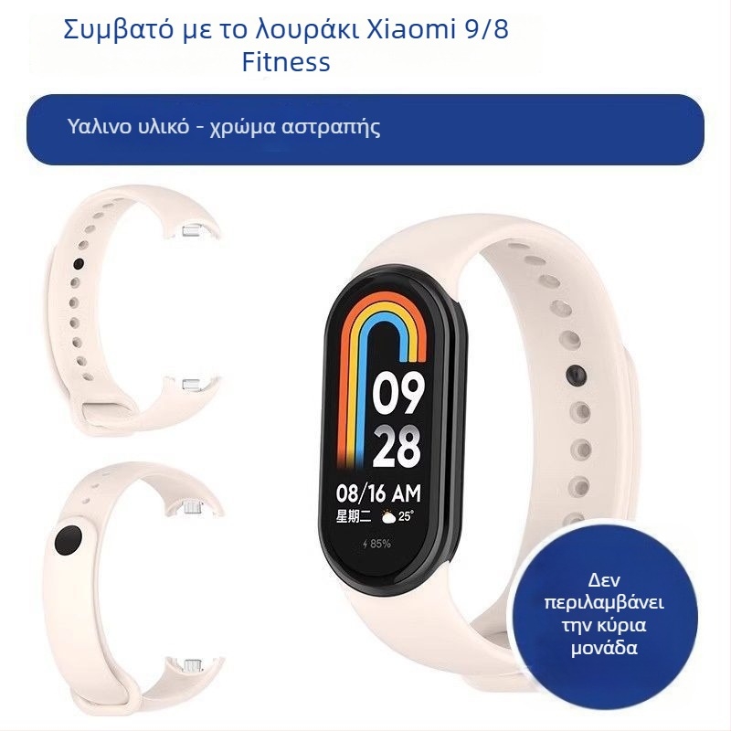 Ανταλλακτικό λουράκι για Xiaomi Mi Band 9/8 – NFC έκδοση, πλαστικό λουράκι, μοντέρνο στυλ, προσαρμοζόμενο πλάτος ζώνης