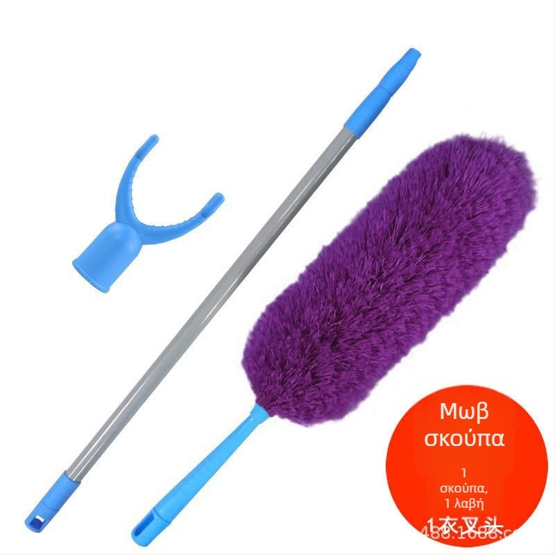 Jingsheng Πινέλο από ίνες για σκόνη με κυκλική κεφαλή, 175 cm, για απομάκρυνση σκόνης οικιακή και αυτοκινήτου