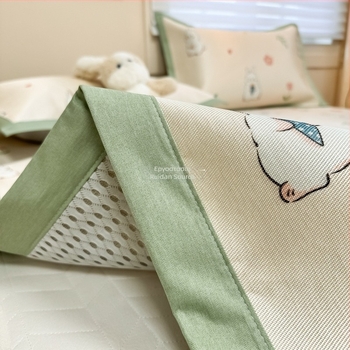 RUIDAN χαλάκι από Ice Silk και Ράταν – Ύφανση Jacquard, Αναδιπλώσιμο, Σετ χαλάκια, Στυλ Καρτούν, Για φοιτητικές εστίες