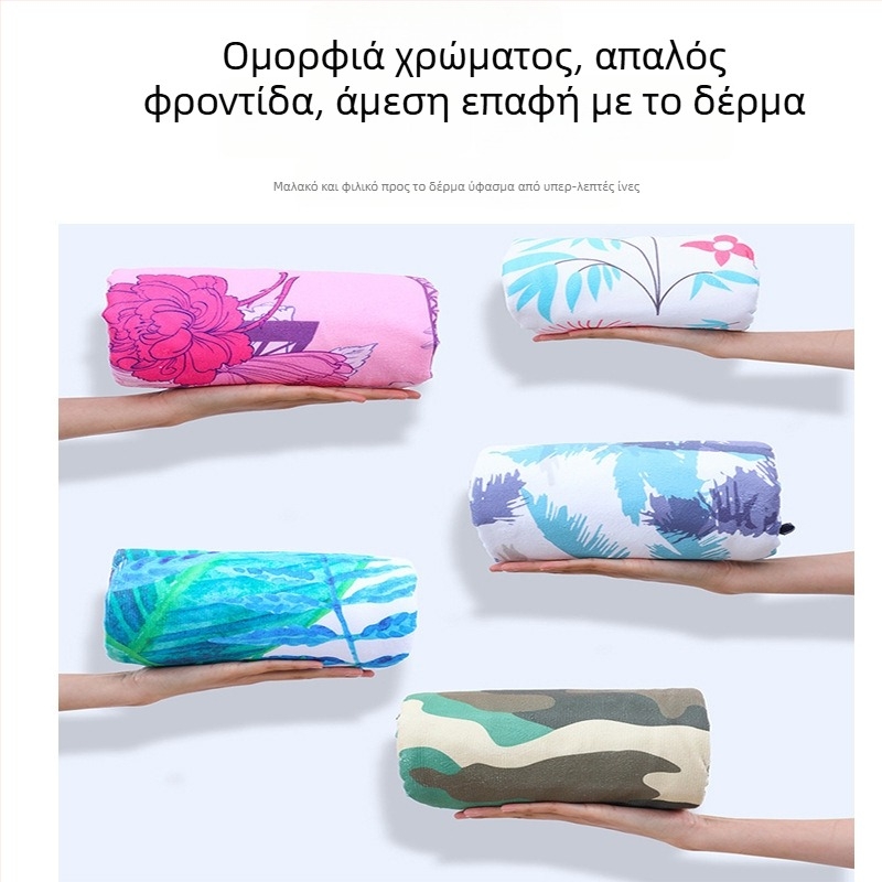 Πετσέτα μπάνιου με κουκούλα για ενήλικες από μικροϊνες, εκτύπωση μεταφοράς, γρήγορο στέγνωμα, προστασία από τον ήλιο, 570 g, 150D