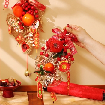 Κρεμαστό διακοσμητικό για χειρολαβή πόρτας με τον χαρακτήρα Fu και το έτος του Φιδιού, για το Ανοιξιάτικο Φεστιβάλ; Συσκευασμένο σε PP σακούλα; Υλικό: Άλλο; Μάρκα: Happy xiaoer