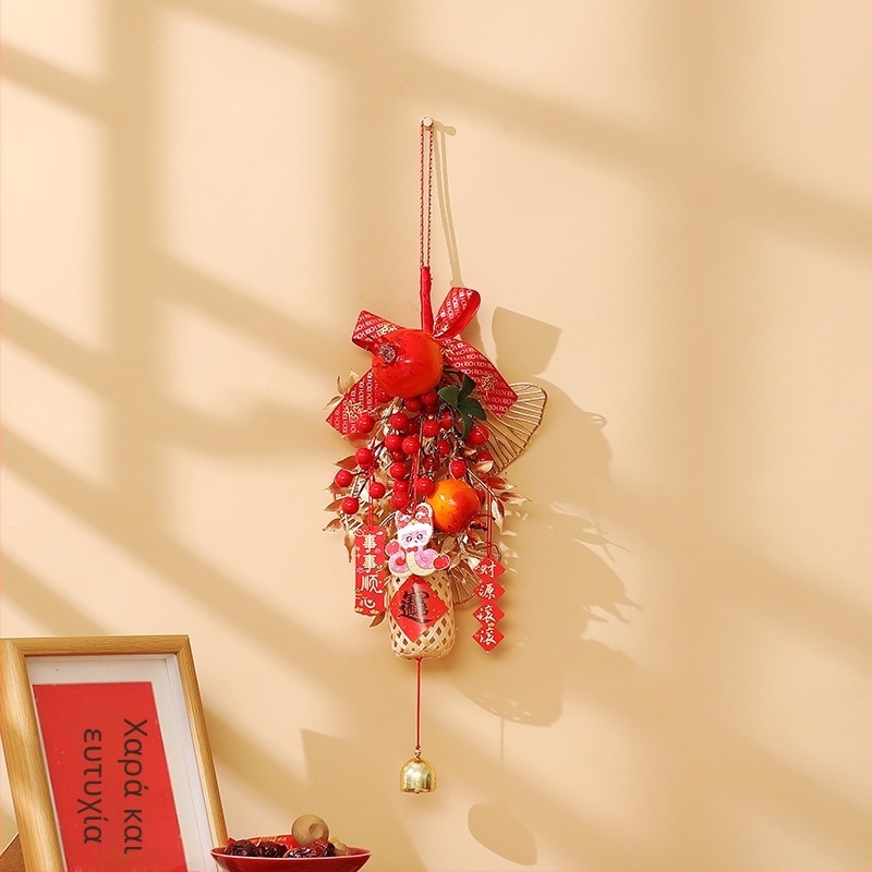 Κρεμαστό διακοσμητικό για χειρολαβή πόρτας με τον χαρακτήρα Fu και το έτος του Φιδιού, για το Ανοιξιάτικο Φεστιβάλ; Συσκευασμένο σε PP σακούλα; Υλικό: Άλλο; Μάρκα: Happy xiaoer