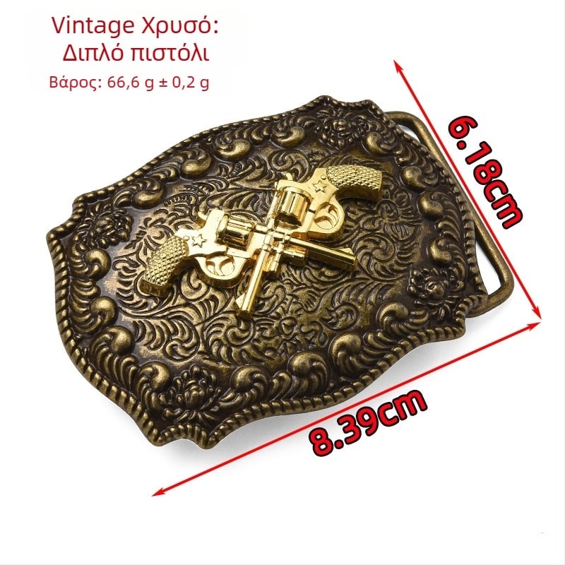 Πανκ μεταλλική ορθογώνια πόρπη ζώνης με ζωικό σχέδιο