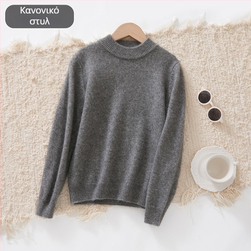Παιδικός πλεκτός κασμίρινος πουλόβερ, παχύς, unisex, μακριά μανίκια, πουλόβερ