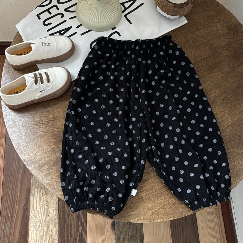 Παιδικά corduroy joggers σε κορεατικό στυλ, unisex casual παντελόνια, 100% πολυεστέρας, άνοιξη-φθινόπωρο