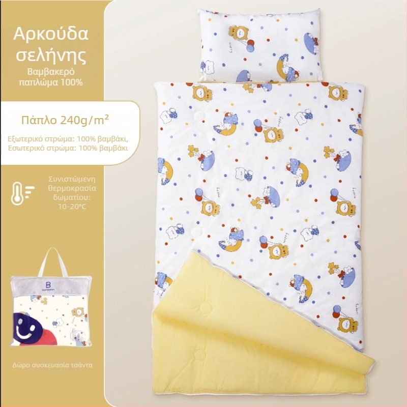 Παιδικός υπνόσακος με καρτούν σχέδιο, ύφασμα από 100% βαμβάκι, βάρος 1.6–2 κιλά, πλένεται στο πλυντήριο