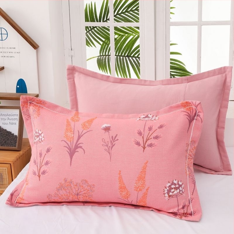 Σετ μαξιλαροθήκες από χτενισμένο βαμβάκι, καρό σχέδιο με χαρακτήρες, στυλ φακέλου, μαλακές και χωρίς τρίχες