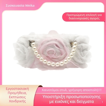 Παιδική τσάντα κοσμημάτων με πέρλες και λουλούδι – ύφασμα, κέντημα, ζωικό μοτίφ, διαθέσιμη εκτύπωση λογότυπου, Weika