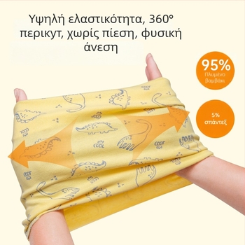 Παιδικό βαμβακερό κασκόλ λαιμού με καρτούν σχέδιο, ορθογώνιο σχήμα, ζεστό για φθινόπωρο και χειμώνα