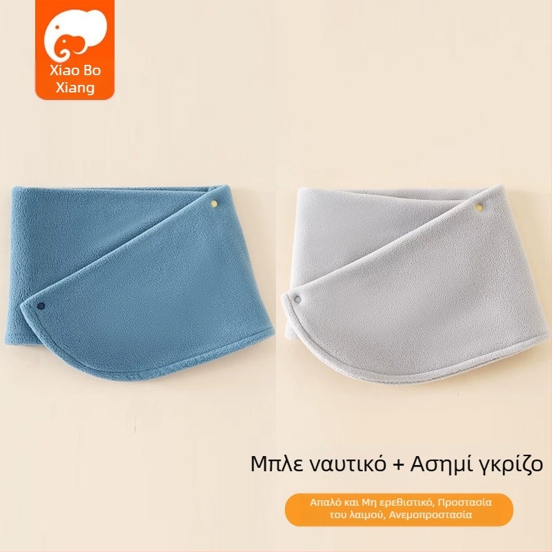 Παιδικό φουλάρι από πολάρ φλις, στυλ ιαπωνικό-κορεατικό γλυκό, μονόχρωμο, ζεστό για φθινόπωρο και χειμώνα