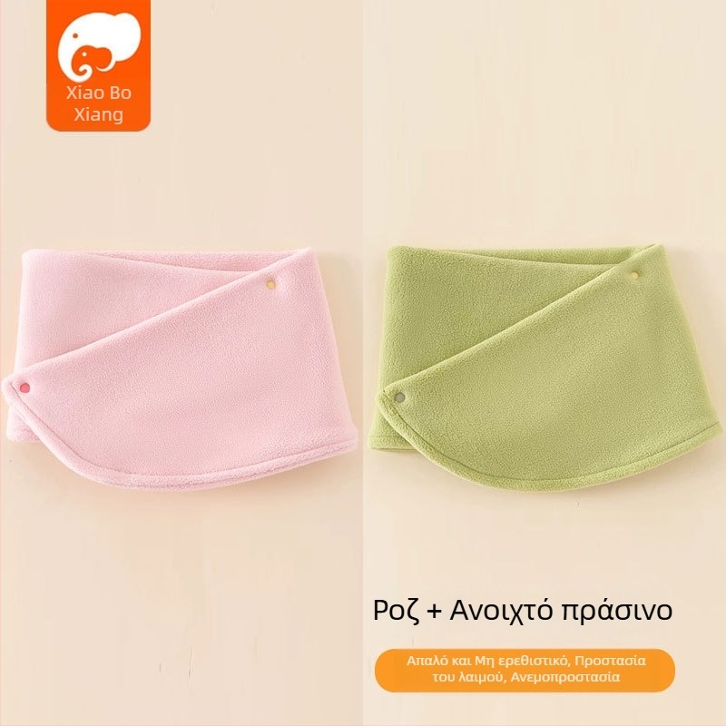 Παιδικό φουλάρι από πολάρ φλις, στυλ ιαπωνικό-κορεατικό γλυκό, μονόχρωμο, ζεστό για φθινόπωρο και χειμώνα