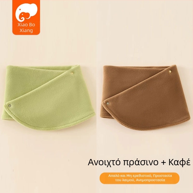 Παιδικό φουλάρι από πολάρ φλις, στυλ ιαπωνικό-κορεατικό γλυκό, μονόχρωμο, ζεστό για φθινόπωρο και χειμώνα