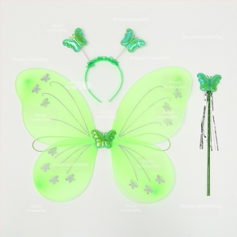 Σετ 8 φτερά πεταλούδας με μαγικό ραβδάκι και κεφαλόδεσμο για νεράιδα λουλουδιών, παιχνίδι για παιδιά, κατάλληλο ως δώρο