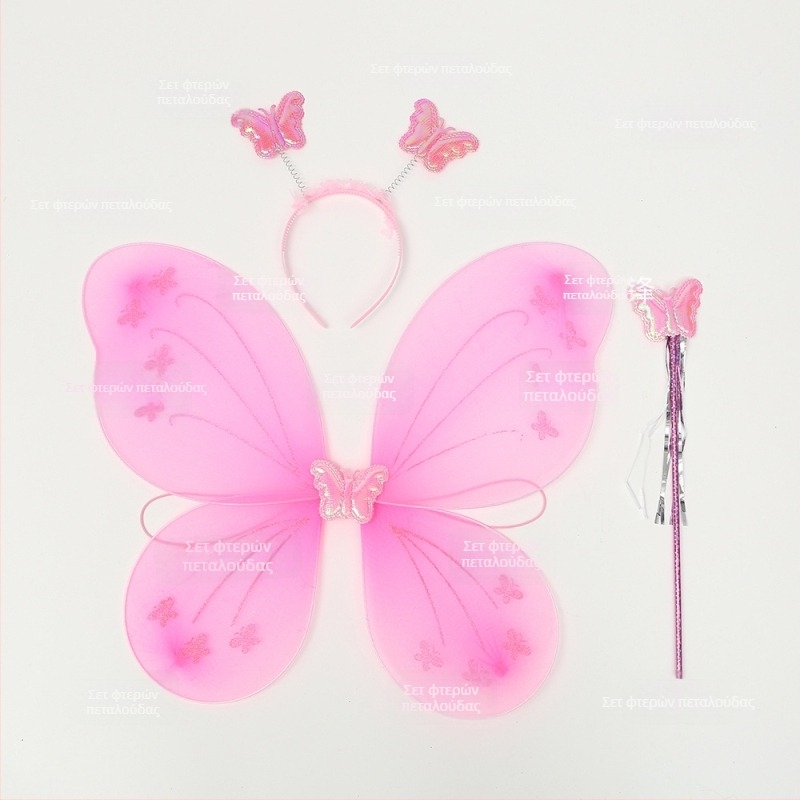 Σετ 8 φτερά πεταλούδας με μαγικό ραβδάκι και κεφαλόδεσμο για νεράιδα λουλουδιών, παιχνίδι για παιδιά, κατάλληλο ως δώρο