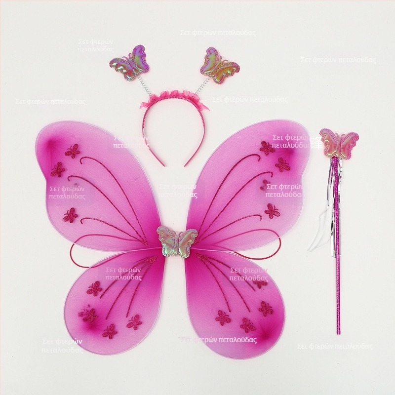 Σετ 8 φτερά πεταλούδας με μαγικό ραβδάκι και κεφαλόδεσμο για νεράιδα λουλουδιών, παιχνίδι για παιδιά, κατάλληλο ως δώρο