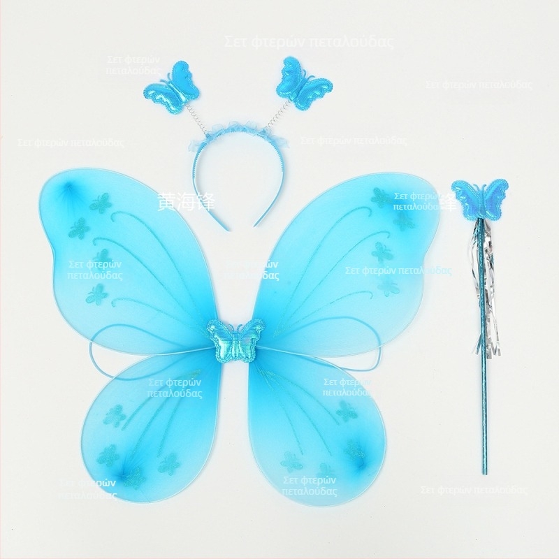 Σετ 8 φτερά πεταλούδας με μαγικό ραβδάκι και κεφαλόδεσμο για νεράιδα λουλουδιών, παιχνίδι για παιδιά, κατάλληλο ως δώρο