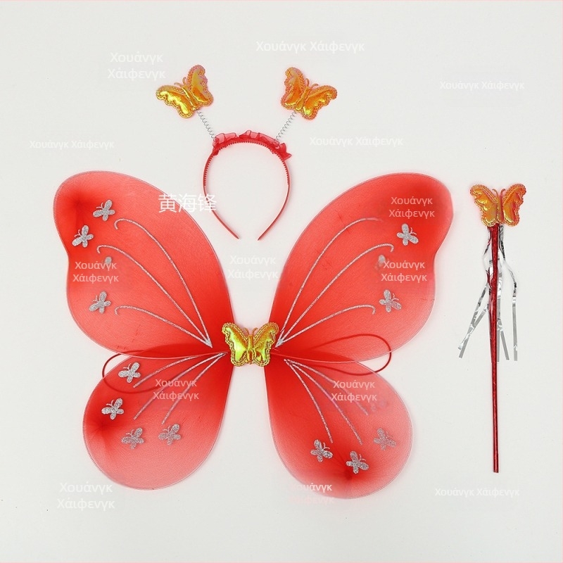 Σετ 8 φτερά πεταλούδας με μαγικό ραβδάκι και κεφαλόδεσμο για νεράιδα λουλουδιών, παιχνίδι για παιδιά, κατάλληλο ως δώρο