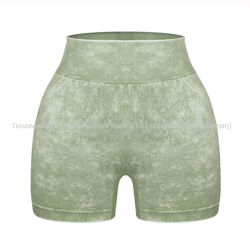 Γυναικείο σετ γιόγκα δύο τεμαχίων – Τοπ με κοντό μανίκι και σορτς, στυλ pullover, ύφασμα με μίξη νάιλον/χημικών ινών