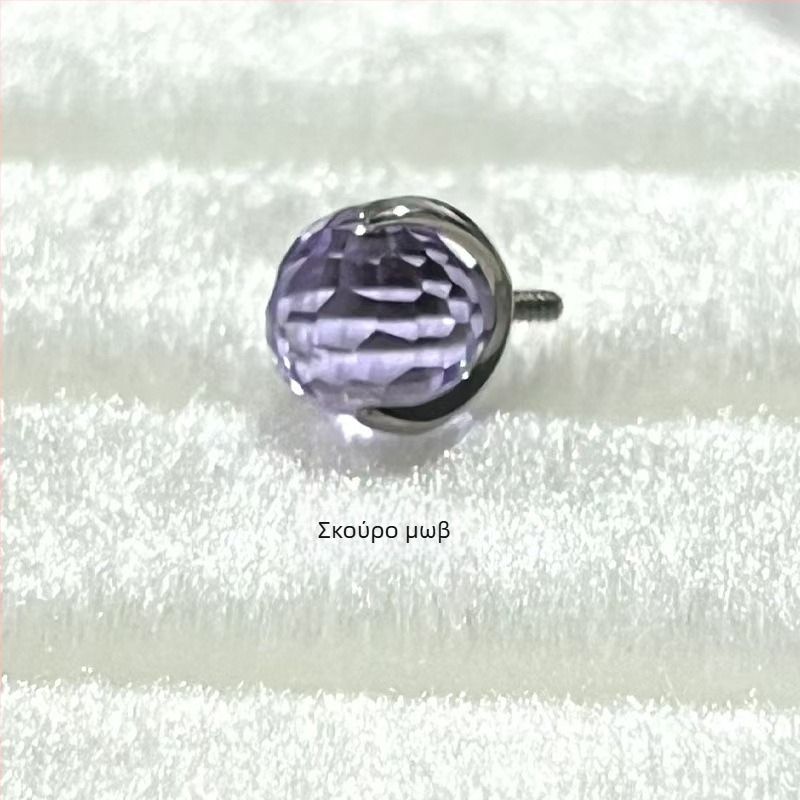 F136 Κοσμήματα piercing από τιτάνιο: σκουλαρίκια αυτιών σε σχήμα disco λαμπτήρα, stud για τα χείλη με ζιρκόν G23 και stud για τη γλώσσα, DIY piercing