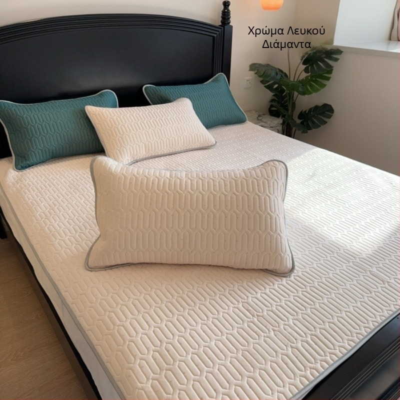 Σετ από φυσικό λατέξ, τρία τεμάχια για δροσιά κρεβατιού, εκτυπωμένη πλέξη, 80-90% λατέξ, ελαφρύς πολυτελής στυλ