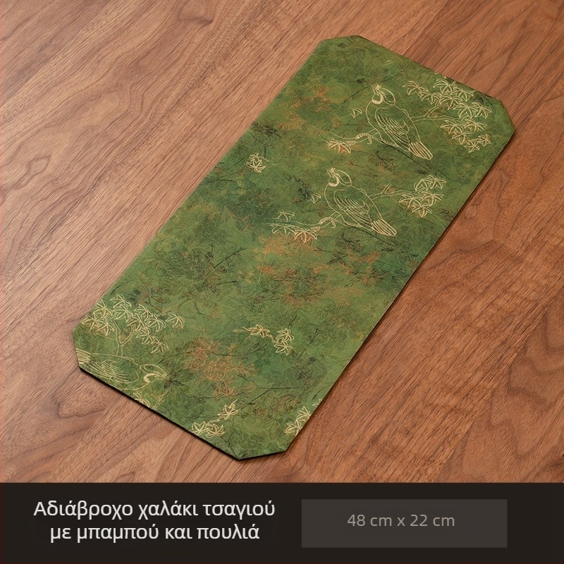 Κυκλική διπλής όψης βάση τσαγιού για τελετή τσαγιού, αδιάβροχη και μονωτική, ζεν-εμπνευσμένος σχεδιασμός