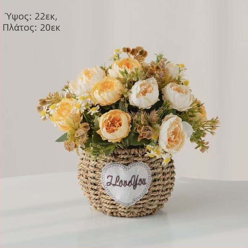 Τεχνητό μπουκέτο ηλίανθων, μεταξωτό ύφασμα, απαλής αφή υφή, διακόσμηση σπιτιού