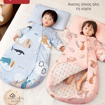 Βρεφικός υπνόσακος για φθινοπωρινό–χειμερινό, παχύτερος, ύφασμα από καθαρό βαμβάκι με γέμιση κασμίρ