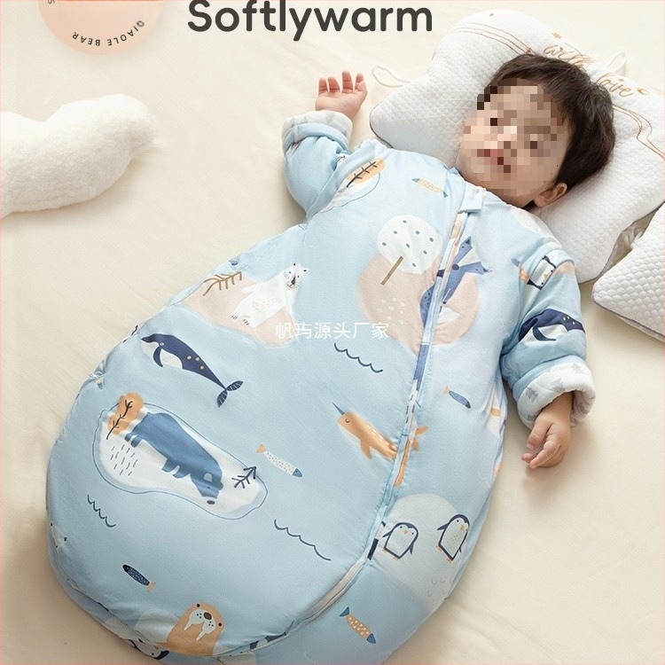 Βρεφικός υπνόσακος για φθινοπωρινό–χειμερινό, παχύτερος, ύφασμα από καθαρό βαμβάκι με γέμιση κασμίρ