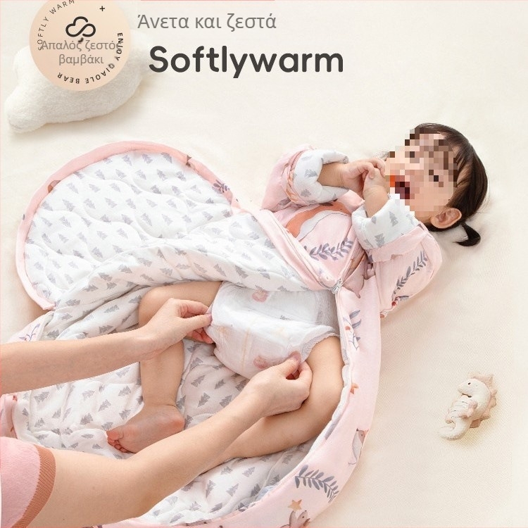 Βρεφικός υπνόσακος για φθινοπωρινό–χειμερινό, παχύτερος, ύφασμα από καθαρό βαμβάκι με γέμιση κασμίρ