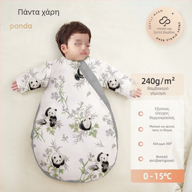 Βρεφικός υπνόσακος για φθινοπωρινό–χειμερινό, παχύτερος, ύφασμα από καθαρό βαμβάκι με γέμιση κασμίρ