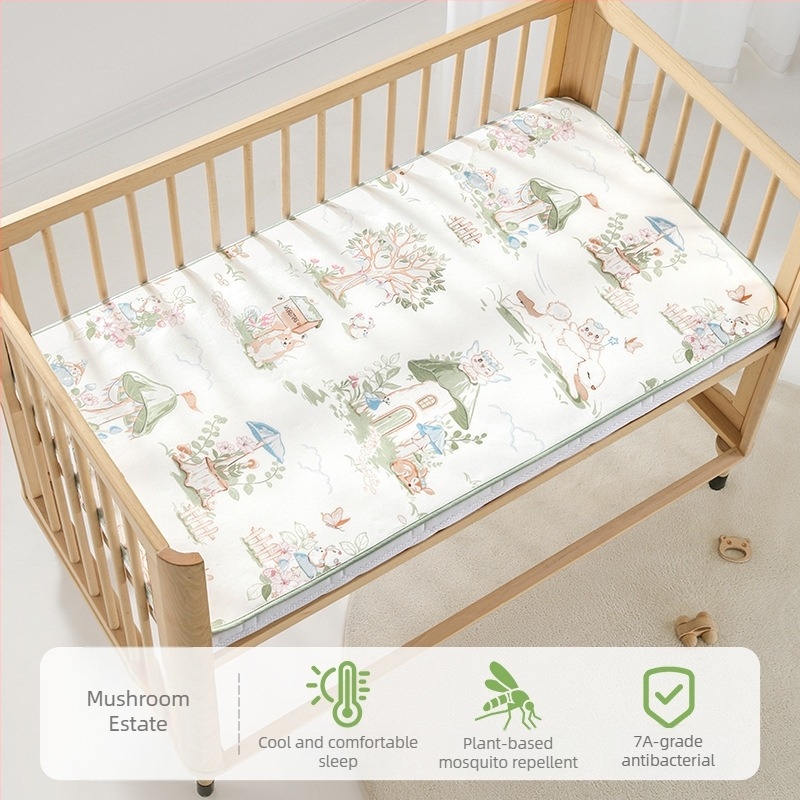 Bepeps Μάτ Δροσιάς για Μωρά – Φυσική ίνα ευκαλύπτου και πολυεστέρα, για 1–2 ετών, στρώμα κούνιας