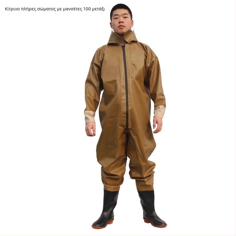 Ολόσωμα αδιάβροχα παντελόνια για ψάρεμα – PVC πλεκτό ύφασμα, γρήγορο στέγνωμα, ανθεκτικά στη φθορά, ανθεκτικά στον άνεμο, ανθεκτικά σε οξέα και βάσεις, μοντέλο HXE009