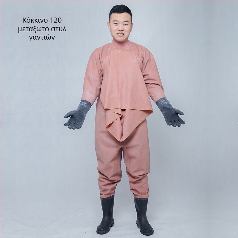 Καουτσούκ παντελόνια ψαρέματος, πλήρης κάλυψη σώματος, 0 τσέπες, χωρίς σωσίβιο