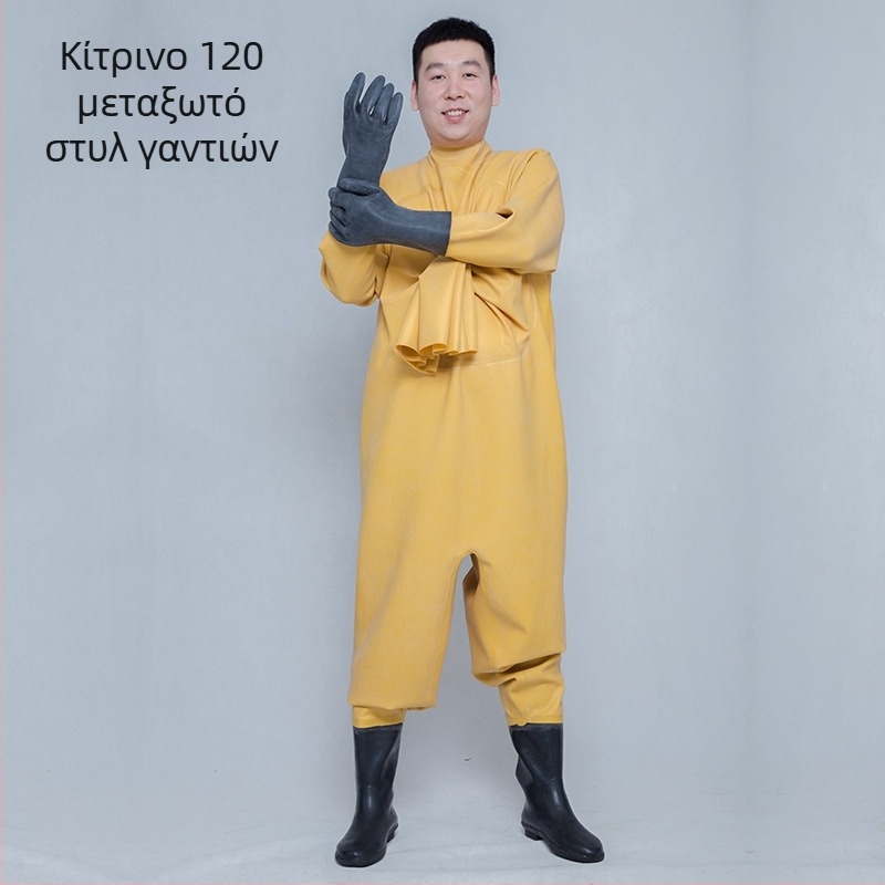 Καουτσούκ παντελόνια ψαρέματος, πλήρης κάλυψη σώματος, 0 τσέπες, χωρίς σωσίβιο