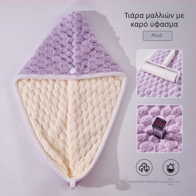 Σκούφος στεγνώματος μαλλιών για παιδιά, διπλού στρώματος, παχύτερος, υψηλή απορροφητικότητα, γρήγορο στέγνωμα