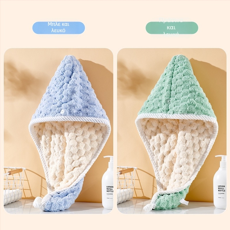 Σκούφος στεγνώματος μαλλιών για παιδιά, διπλού στρώματος, παχύτερος, υψηλή απορροφητικότητα, γρήγορο στέγνωμα