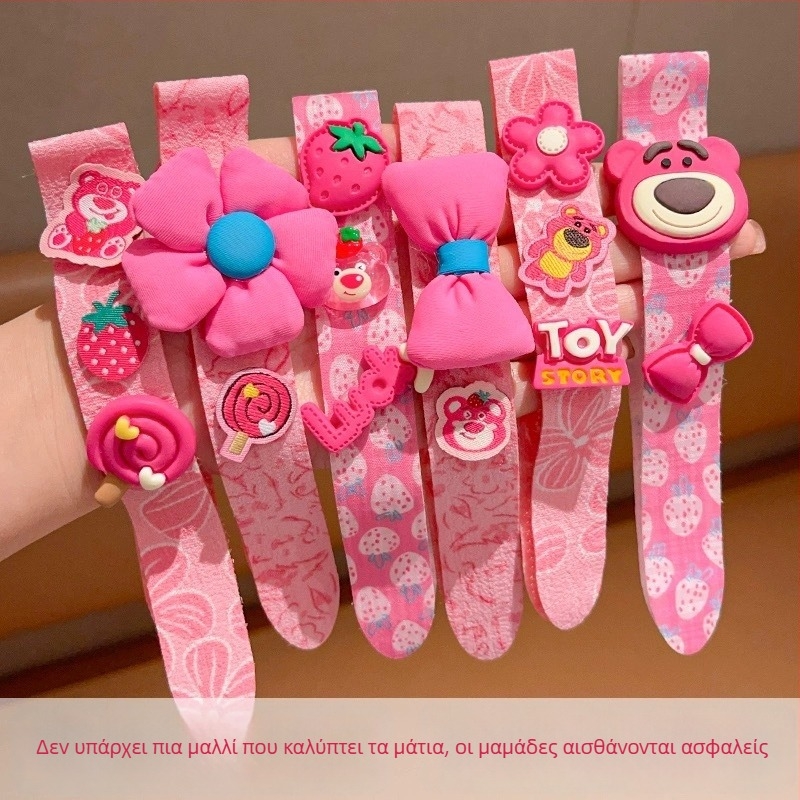 Κεφαλόδεσμος Dharma Star για κορίτσια με cartoon λουλουδάκι – χειροποίητος, ύφασμα, Velcro για τα μαλλιά, κρύσταλλα τιτανίου (Ύφασμα • Χειροποίητο • Velcro • Κρύσταλλοι τιτανίου)