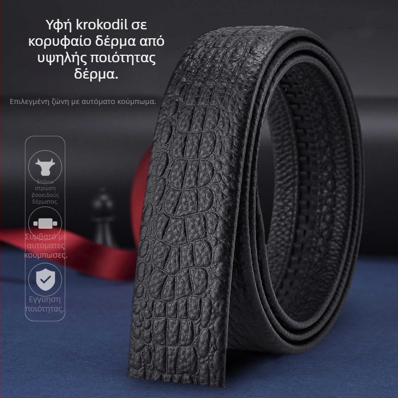 Ανδρική ζώνη με αυτόματο κούμπωμα – για επιχειρηματικό casual και χαλαρό στυλ, Άνοιξη 2025, μάρκα Qingqi Paul