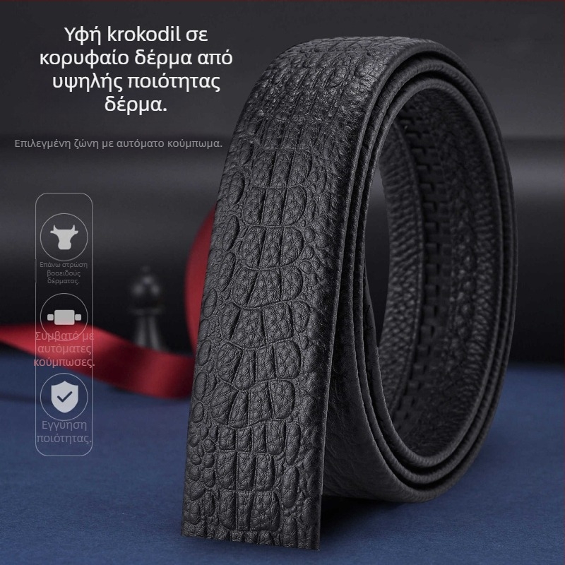 Ανδρική ζώνη με αυτόματο κούμπωμα – για επιχειρηματικό casual και χαλαρό στυλ, Άνοιξη 2025, μάρκα Qingqi Paul