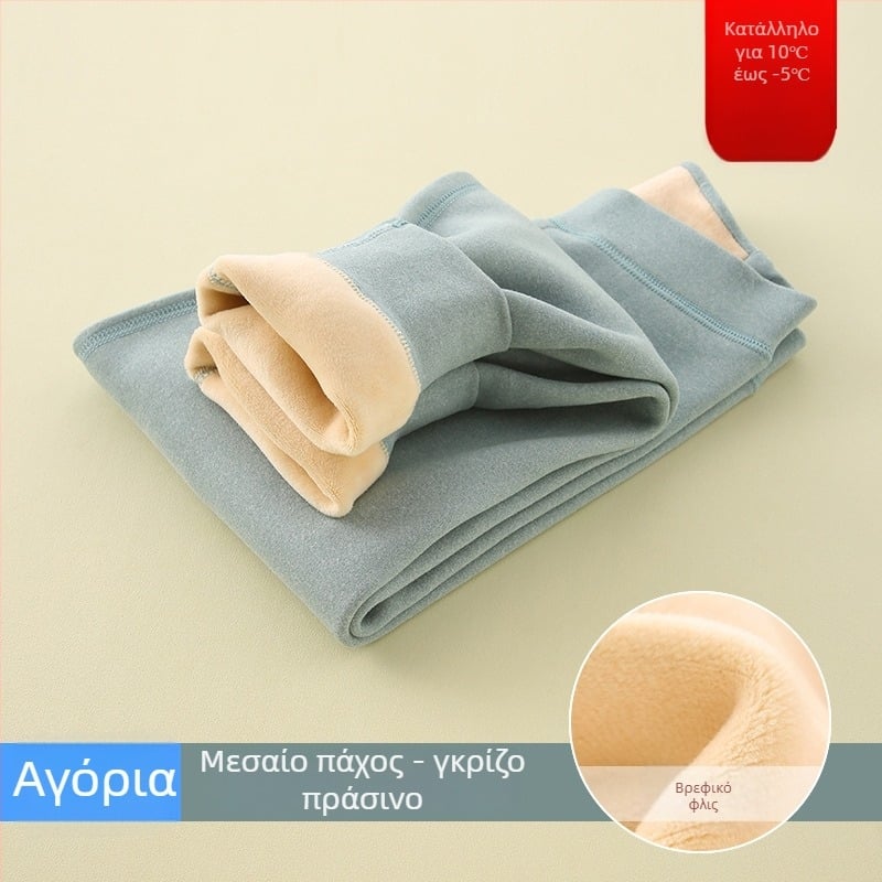 Παιδικές παντελόνες με επένδυση φλίς, ζεστές και ψηλή μέση για φθινοπωρινές-χειμερινές περιόδους (εσωτερική επένδυση φλίς; υψηλή μέση; φθινοπωρινές-χειμερινές; unisex; ηλικίες 8+)