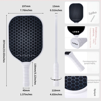 Σετ ρακέτες pickleball από υαλοβάμβακα, 220 γρ, Napyi, συσκευασία κατόπιν ζήτησης