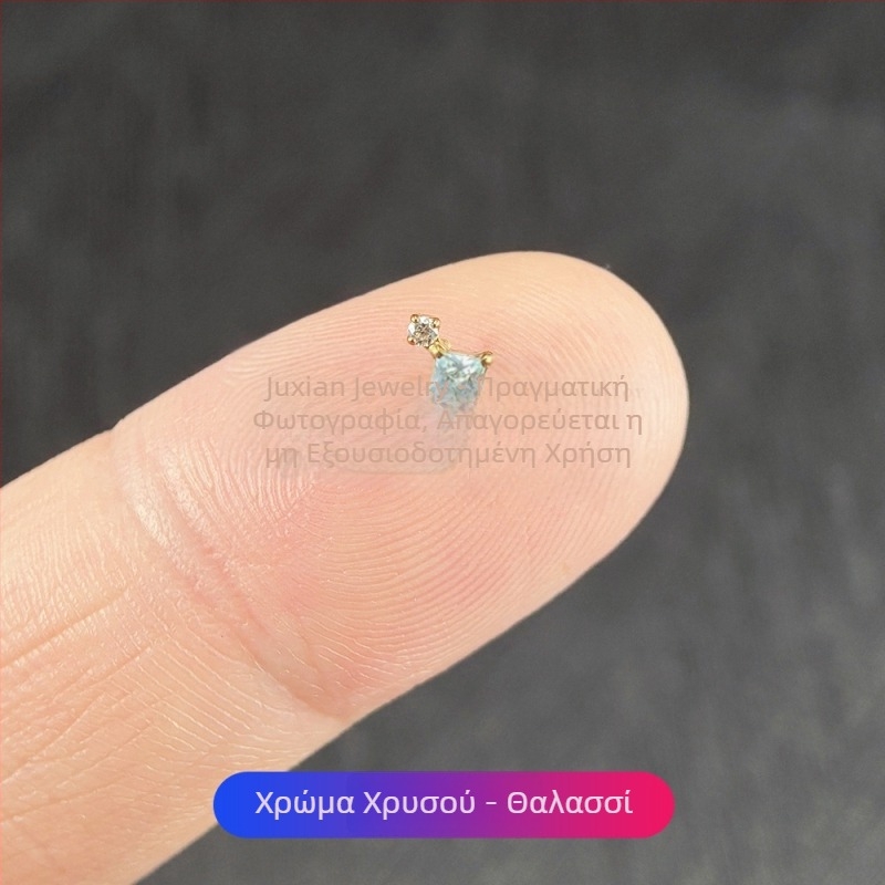 F136 Κράμα Τιτανίου Piercing Κοσμήματα: σκουλαρίκια με ζιρκόνια σε μικρό τετράγωνο και κυκλικό σχήμα, εσωτερική βίδα για ρινικό και χειλικό piercing, τιτάνιο G23
