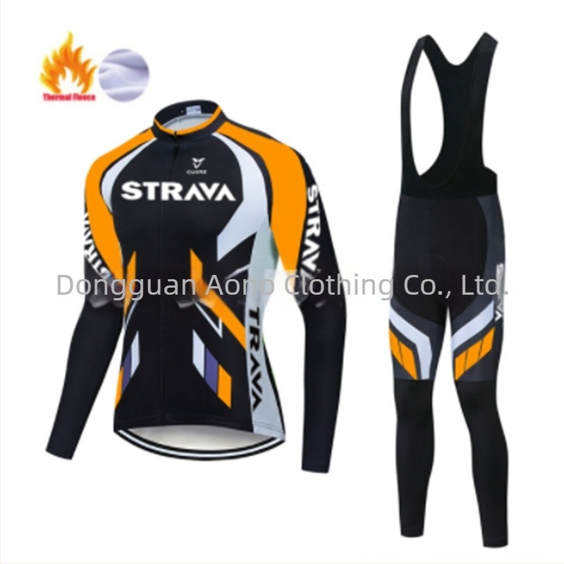 Unisex ποδηλατικά παντελόνια με τιράντες, επενδυμένα με φλίς, ζεστά για τον χειμώνα