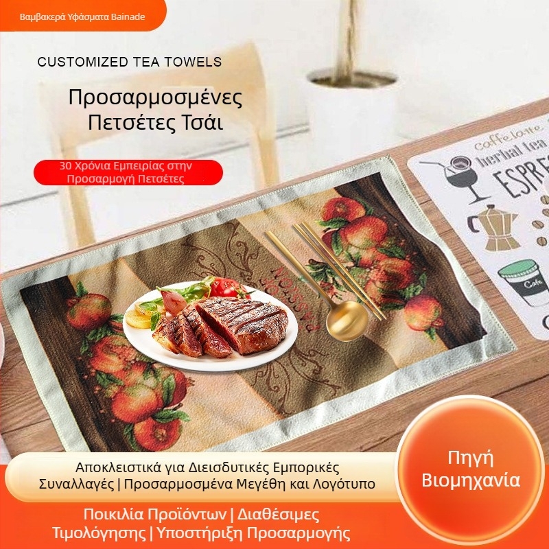 Πετσέτα κουζίνας από μικροΐνες, 210 g/m², δυνατότητα εκτύπωσης λογότυπου, προσαρμοσμένη